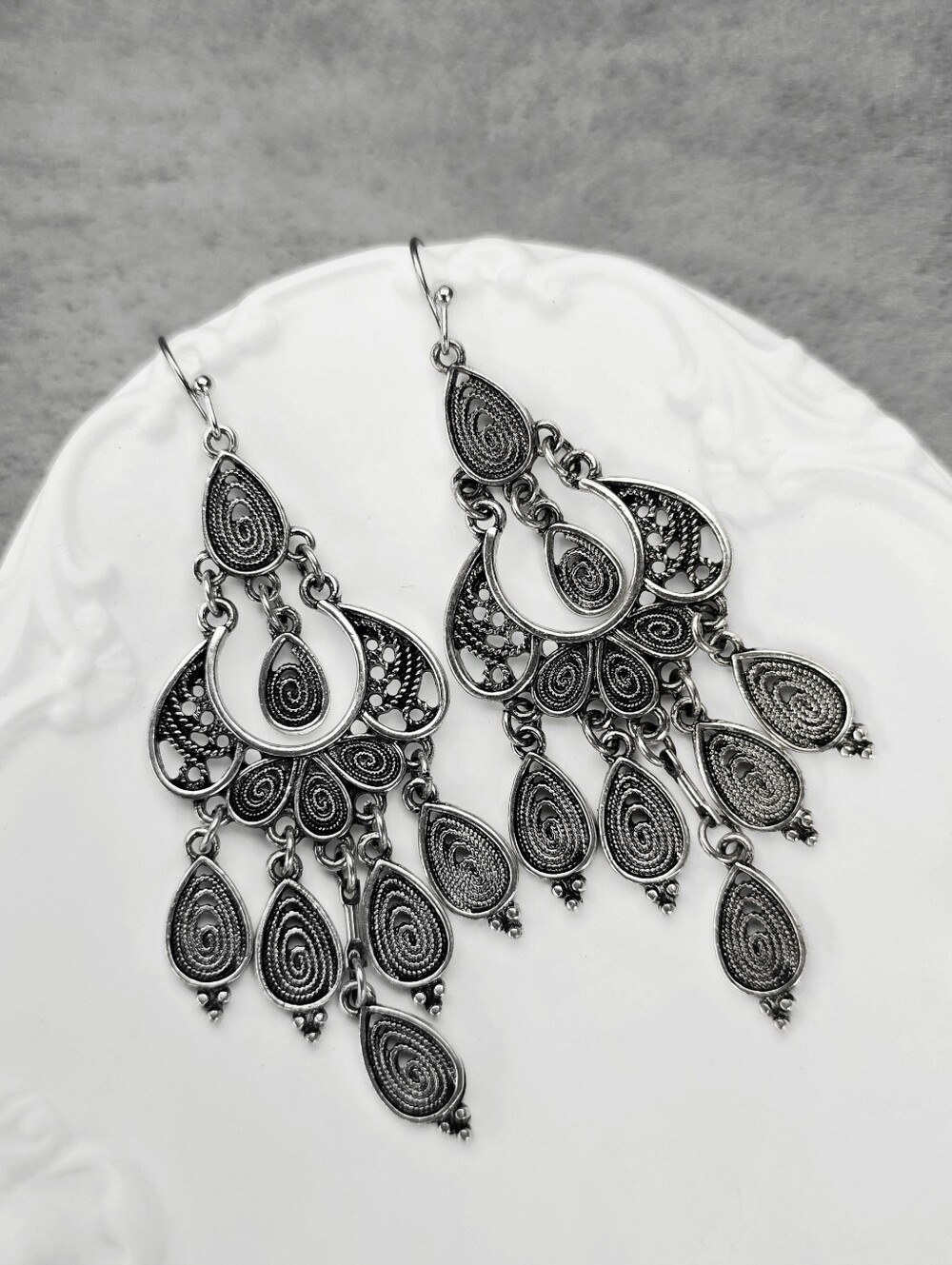 Peacock Boho Earrings Dangle Stainless Steel Jewelry